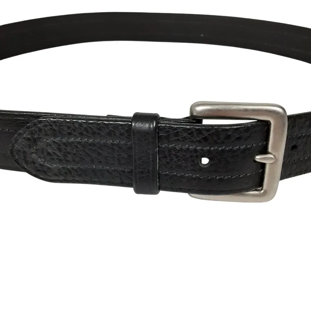Eddie Bauer Genuine Leather Black Belt Brass Buckle Mens 40 Utility Minimal
